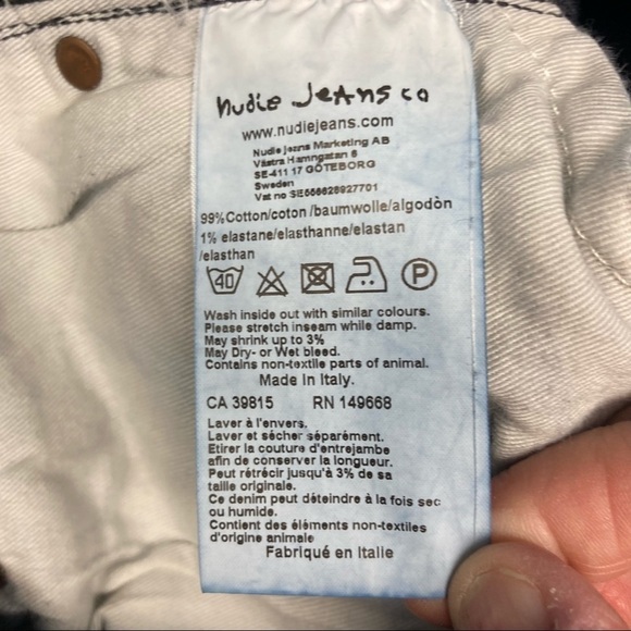 NUDIE Sz 31 x 34 Thin Finn Twilight Dusk Colour Made in Italy Jeans - Picture 6 of 8